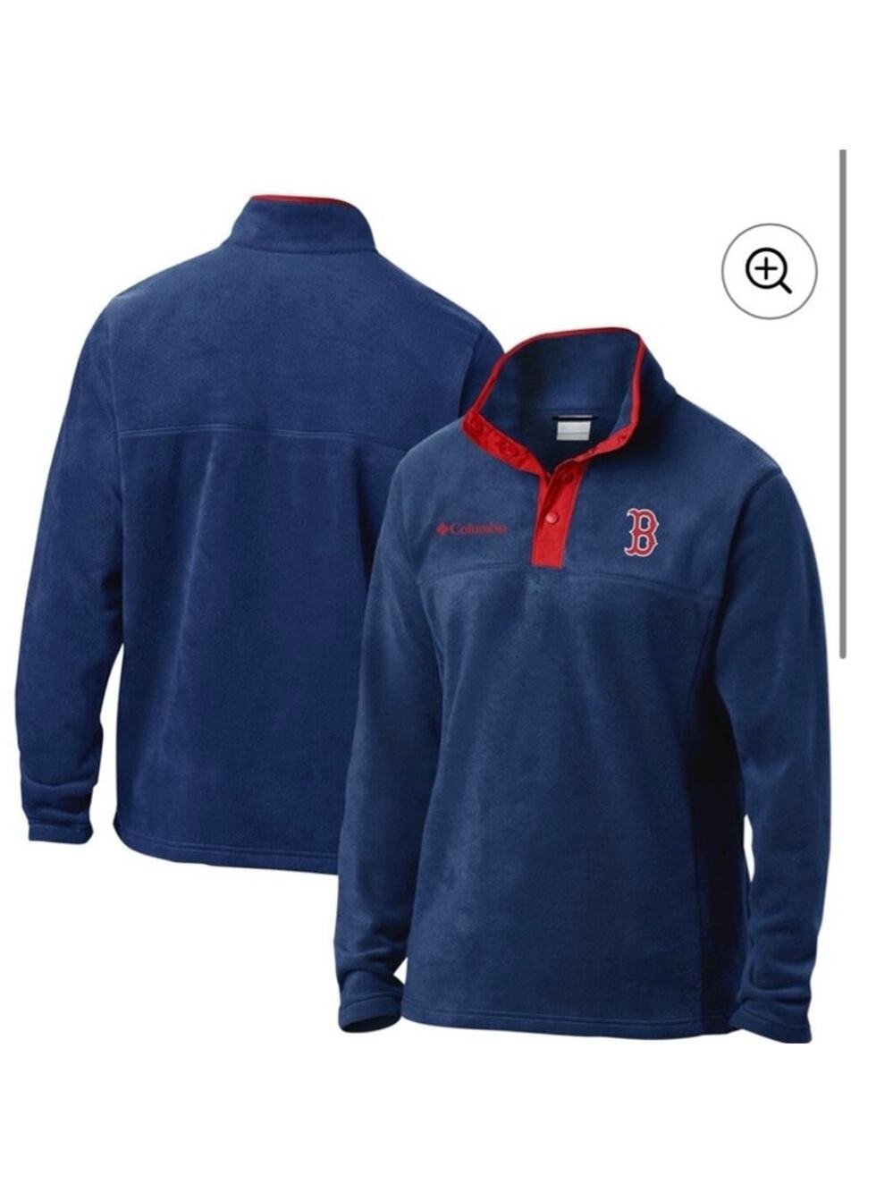 EUC Boston Red Sox Columbia Navy Fleece Steens Mountain Half Snap Jacket Sz XXL